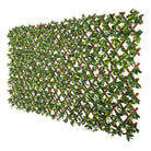 Artificial Jasmine Expandable Trellis Privacy Screen with PVC frame, UV resistant, measures 72x36 inches, by Designer Plants USA