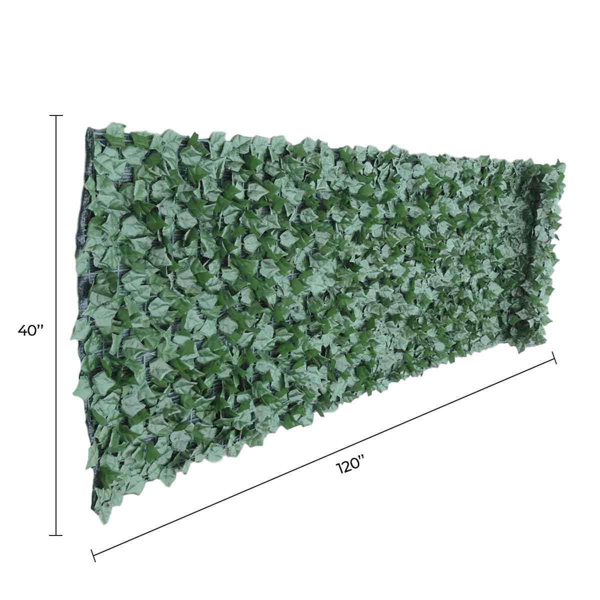 Faux ivy privacy fence shade cloth by Designer Plants USA, 120x40 inches, providing outdoor privacy and shade.