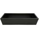Black metal planter trough for artificial hedges, medium size, designed for installation, by Designer Plants USA.