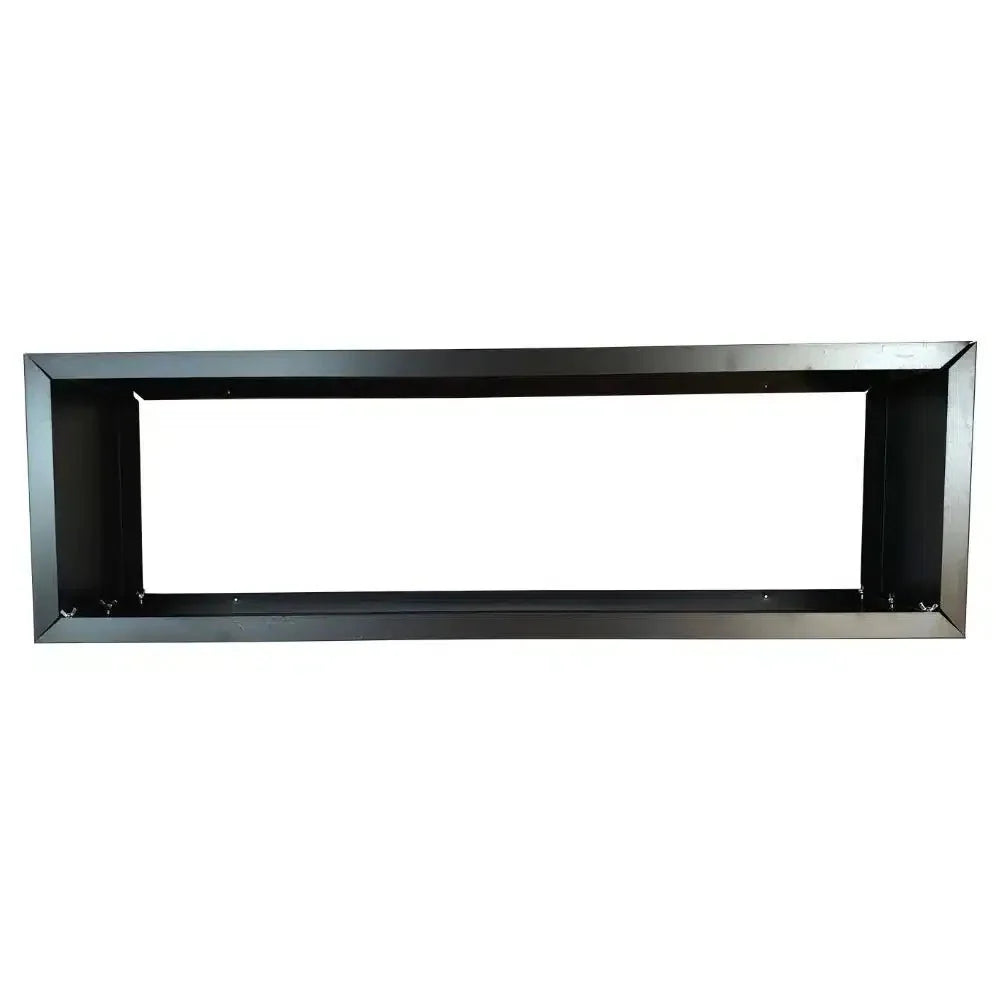 Medium black metal planter trough for artificial hedges, designed by Designer Plants USA, showcasing a sleek install part for greenery displays.