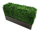 Medium black metal planter for artificial hedges, designed for installation, by Designer Plants USA.
