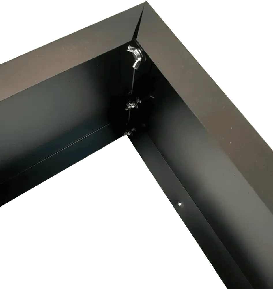 Black metal planter for artificial hedges, medium size, perfect for indoor or outdoor decorative plant displays, by Designer Plants USA.