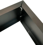 Black metal planter for artificial hedges, medium size, perfect for indoor or outdoor decorative plant displays, by Designer Plants USA.