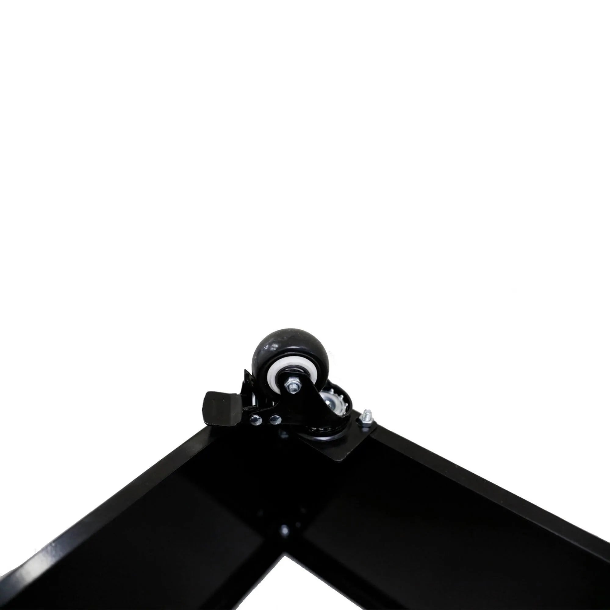 Medium black metal planter with wheels for artificial hedges, designed for easy mobility and stylish garden decor.