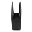 Onyx black floating half moon metal wall planter by Designer Plants USA, 35cm, with a semi-circle design perfect for wall decor.