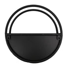 Onyx black floating half moon metal wall planter by Designer Plants USA, 45cm, semi-circle design for wall decoration.