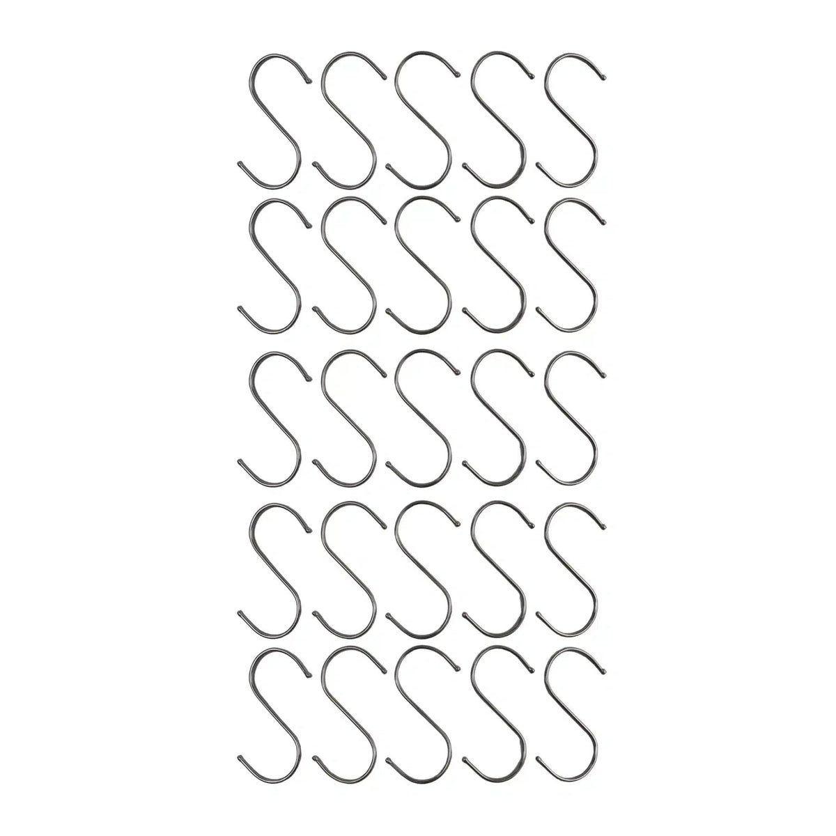 Set of 25 stainless steel S hooks, 4.72×2.36 inches, for hanging and installation, by Designer Plants USA.