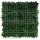 Artificial vertical garden panel with lush green Vista-like leaves, UV resistant, 40x40 inch Designer Plants USA living wall for commercial use.