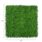 Artificial boxwood wall panel by Designer Plants USA, UV resistant green living wall for commercial or outdoor use, 40x40 inches.