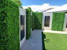 Bright Boxwood artificial vertical garden wall panel with greenery and fake grass, UV resistant, 40x40 inches, commercial grade.