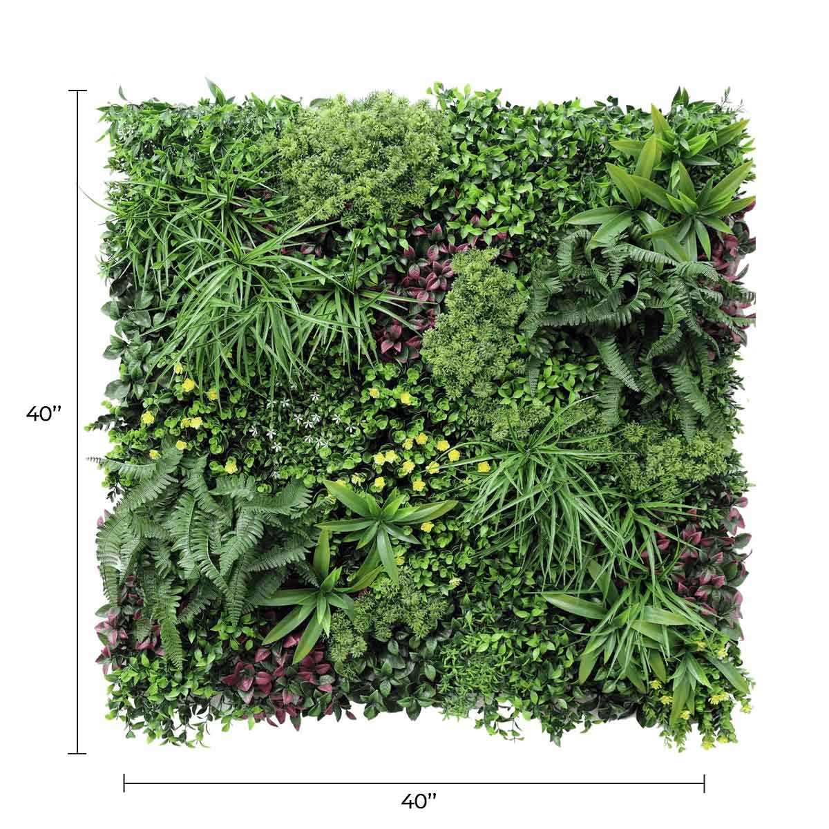 Luxury Country Fern artificial vertical garden wall panel by Designer Plants USA, UV resistant, 40x40 inches, 11 sq ft, commercial grade.