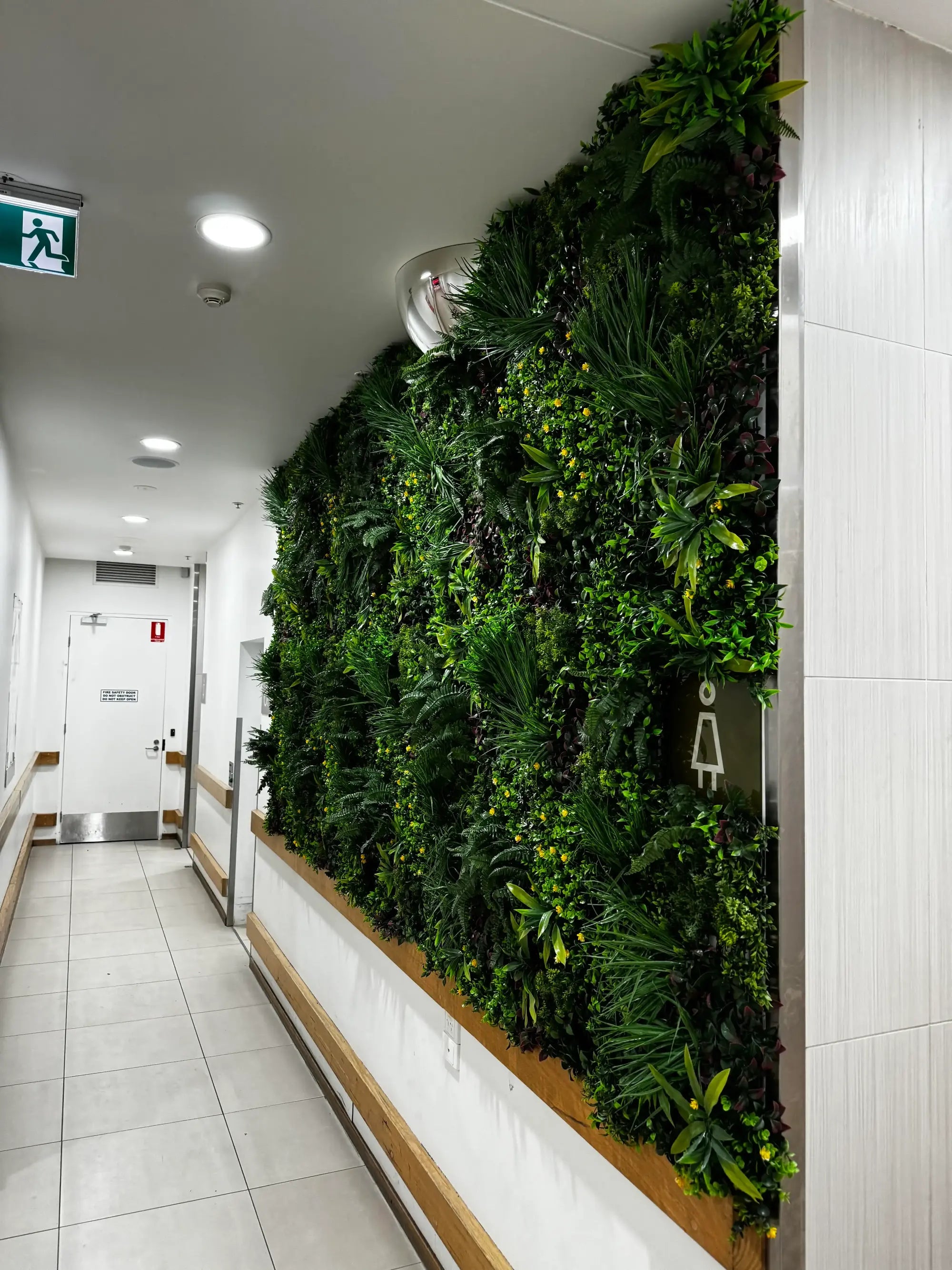 Artificial Country Fern vertical garden panel by Designer Plants USA, UV-resistant living wall for indoor or outdoor green wall decor.