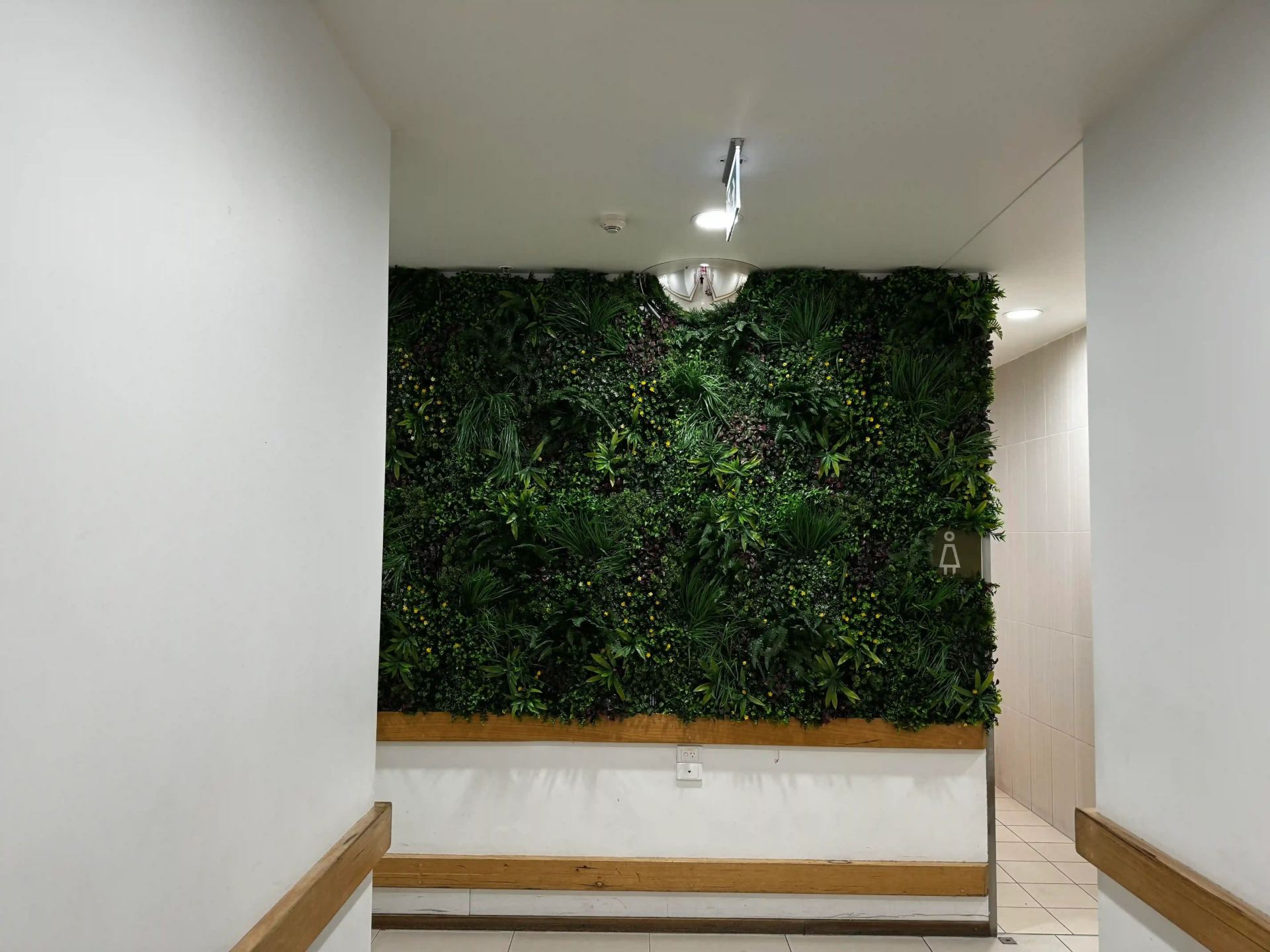 Artificial country fern green wall panel by Designer Plants USA, UV resistant and perfect for commercial living wall installations.