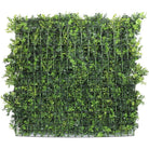 Dark green dense boxwood foliage vertical garden panel by Designer Plants USA, UV resistant, fire-rated, metal-backed, 40x40 inches.