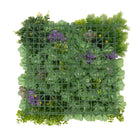 Artificial vertical garden panel with dense succulents, UV resistant green wall for commercial or living wall installations.
