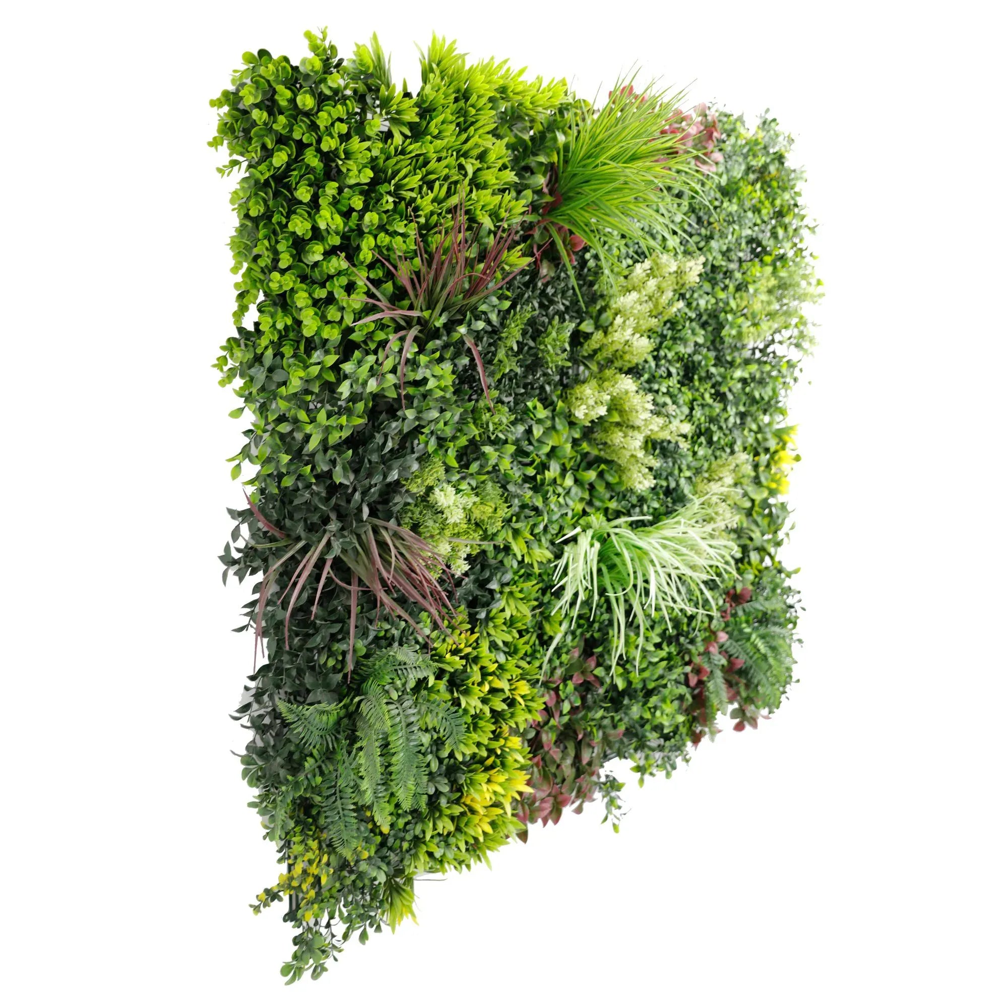 Set of three Designer Plants USA artificial vertical garden panels for living walls, UV resistant, 33 sq ft commercial-grade green wall.