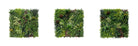 Set of three Designer Plants USA artificial vertical garden wall panels for living walls, UV resistant, 33 sq ft, commercial-grade greenery.