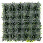 Artificial green wall panel with lush Mondo grass backing, 40x40 inches, UV resistant, ideal for commercial living wall displays.