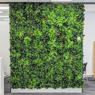 Green Meadows artificial vertical garden panel by Designer Plants USA, UV-resistant living wall with lush greenery in 40x40 inch size.