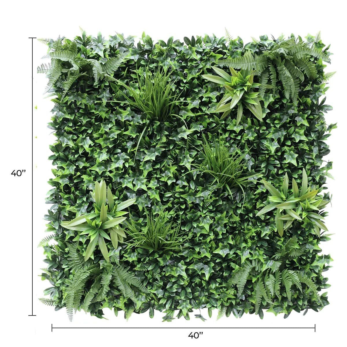 Luxurious Green Tropics artificial vertical garden panel by Designer Plants USA, UV resistant living wall for commercial or home use