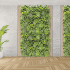 Hawaiian Sunrise flowering artificial vertical garden green wall panel by Designer Plants USA, UV resistant, 40x40 inches, commercial grade.