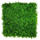 Artificial lush fern living wall panel by Designer Plants USA, UV resistant green wall for commercial or residential vertical gardens.