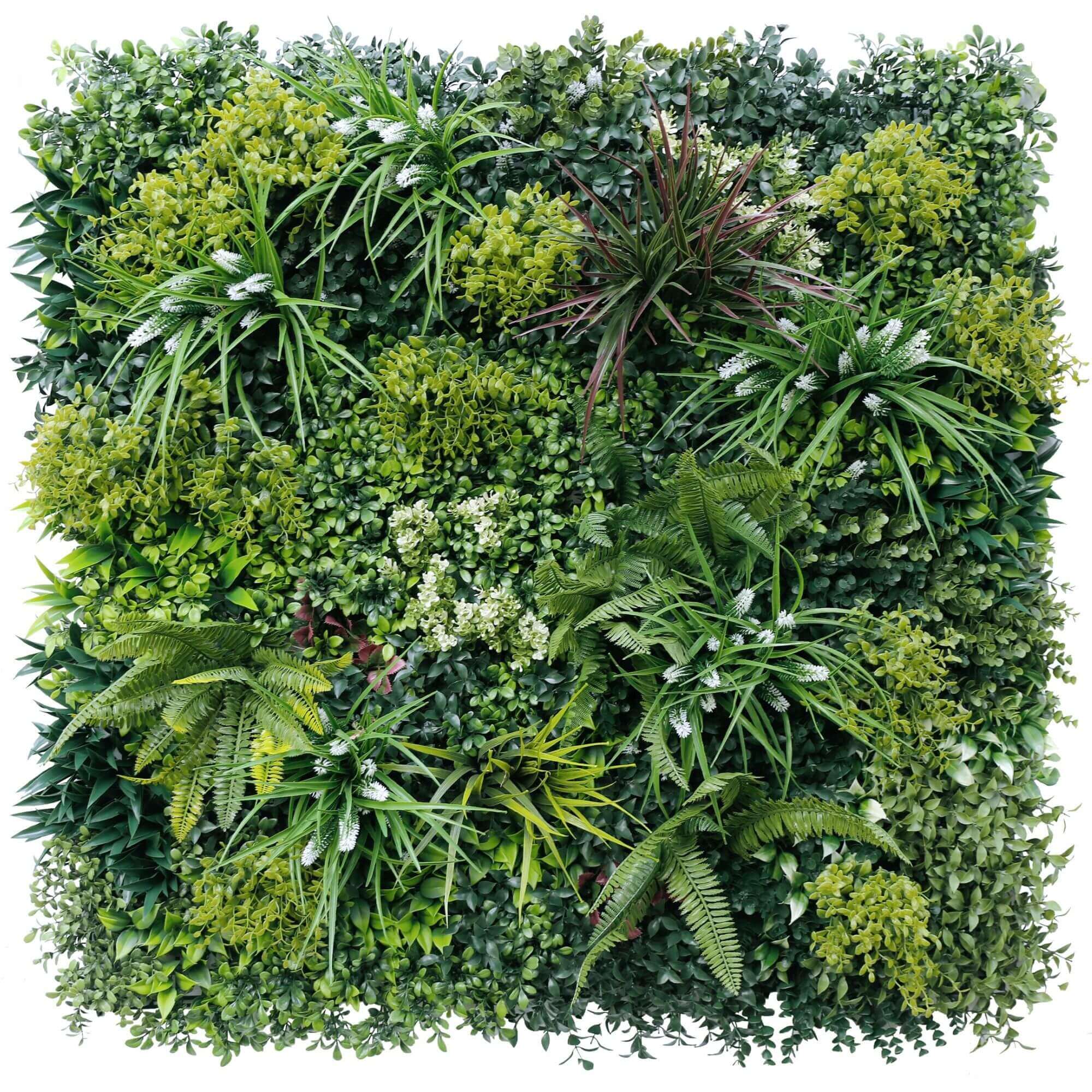 Artificial Lush Spring Vertical Garden Wall Panel by Designer Plants USA, UV-resistant, 40x40 inch living wall for commercial spaces