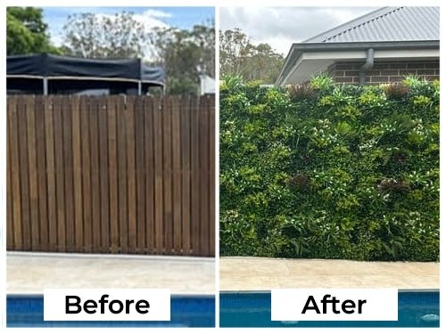 Artificial vertical garden panel by Designer Plants USA, 40x40 inch green wall with UV-resistant, lush spring-themed foliage.