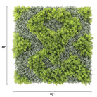 Artificial moss green wall panel by Designer Plants USA, 40x40 inches, UV resistant living wall for commercial vertical garden displays.