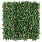 Photinia artificial green wall panel with red robin hedge leaves, UV resistant, 40x40in, designed for vertical living wall installations.