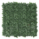 Back view of Designer Plants USA Photinia artificial vertical garden panel, dense green wall with UV-resistant commercial-grade material.