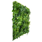 Artificial pink and green vertical garden panel by Designer Plants USA, UV resistant living wall for commercial or home use.