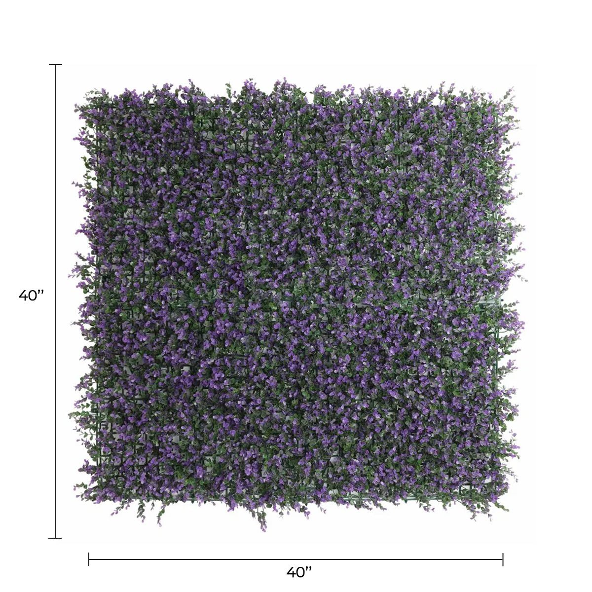 Artificial purple lavender foliage vertical garden panel by Designer Plants USA, UV resistant, 40x40 inches, commercial grade, for green walls