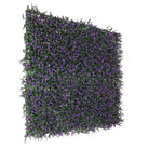 Side view of a purple lavender artificial foliage vertical garden panel by Designer Plants USA, UV resistant, 40x40 inches.