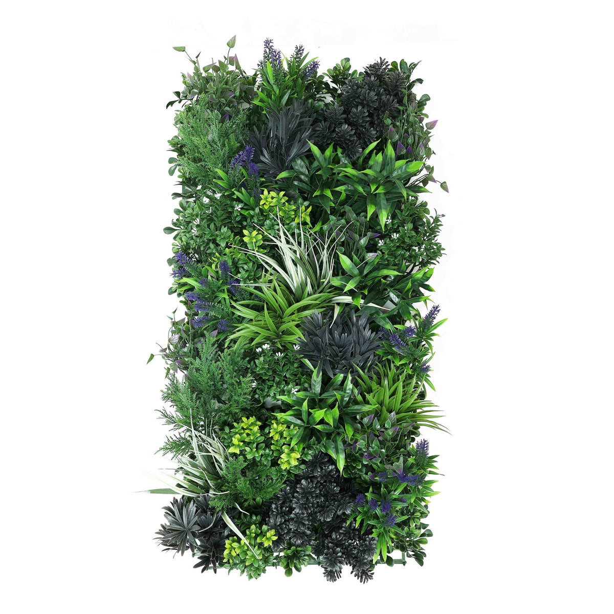 Rustic botanical lavender artificial green wall panel by Designer Plants USA, UV resistant, 40x20 inches, ideal for living wall decor.