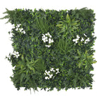 Snowy white artificial vertical garden wall panel by Designer Plants USA, UV resistant, 40x40 inches, perfect for commercial living walls.