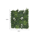 Luxury snowy white artificial vertical garden panel by Designer Plants USA, UV resistant, 40x40 inch living wall for commercial use