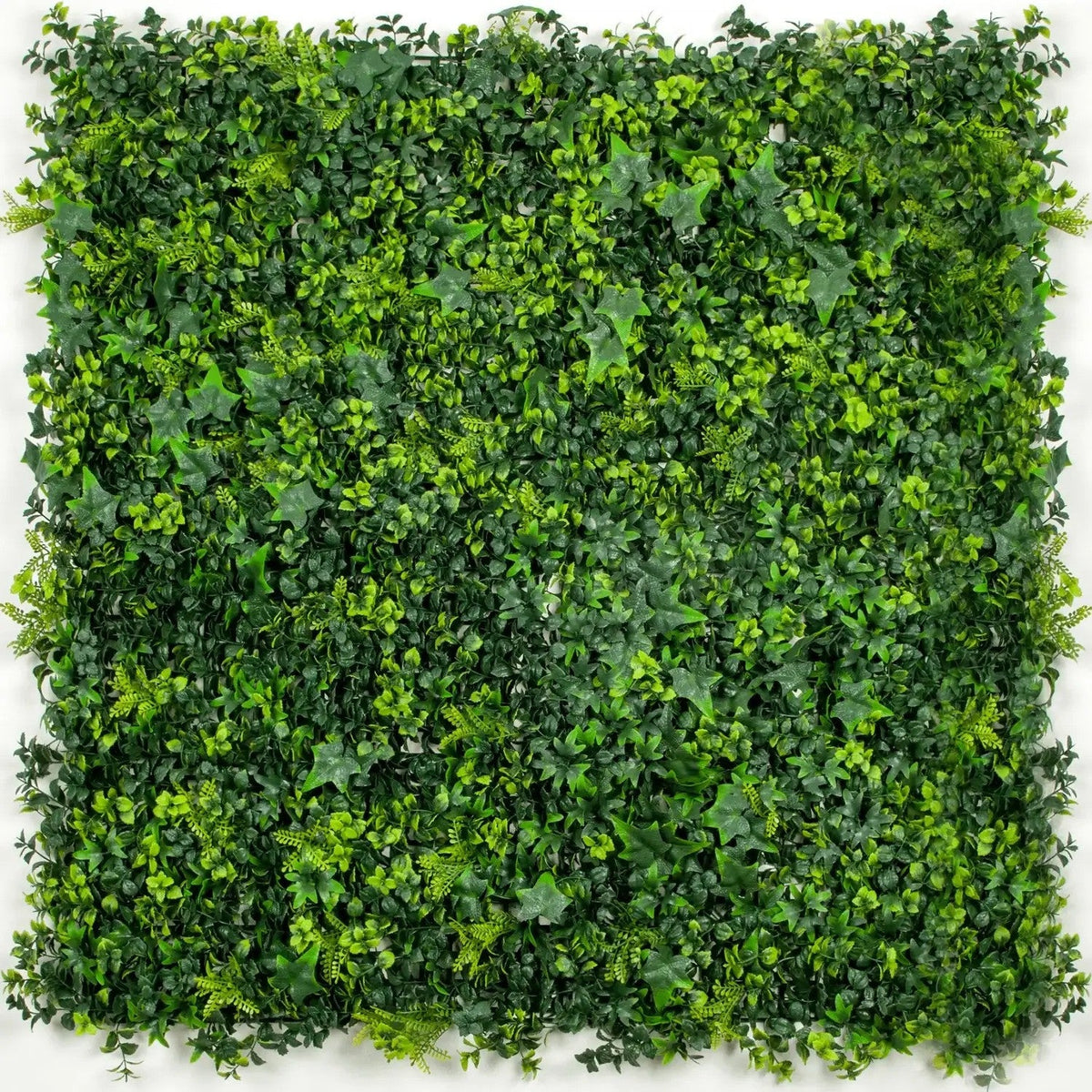 Artificial vertical garden wall panel by Designer Plants USA, 40x40 inches, UV resistant, commercial-grade living wall for indoor or outdoor use.