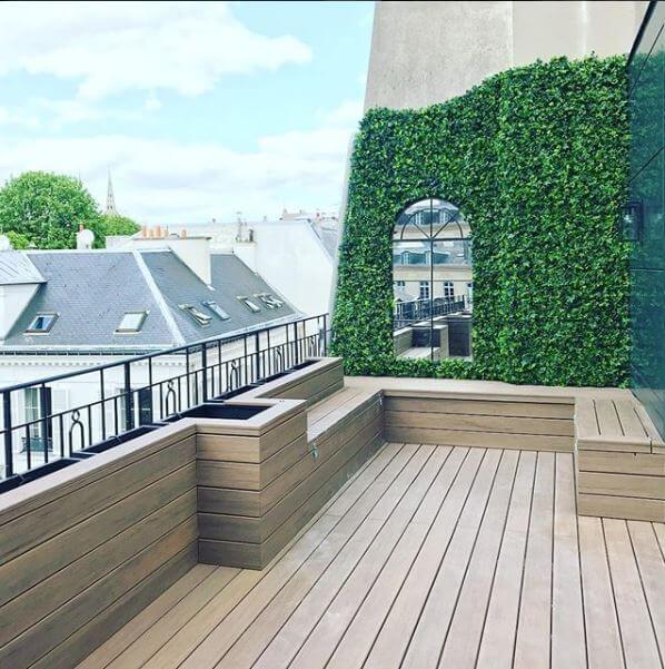 Artificial vertical garden panel by Designer Plants USA, 40x40 inches, UV resistant, ideal for living walls and green wall displays.