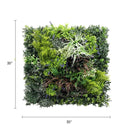 Tropical Forest artificial vertical garden green wall panel by Designer Plants USA, UV resistant and fire-rated, 35x35 inches.