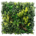 Artificial tropical vibe vertical garden wall panel by Designer Plants USA, UV resistant, fire-rated, 35x35 inches, commercial-grade greenery.