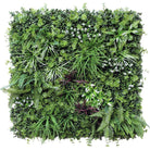 Artificial tropical vista green wall panel by Designer Plants USA, 40x40 inch UV-resistant living wall with lush foliage.