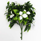 Artificial white bougainvillea flower stem, 12 inches, UV resistant, designed for living wall décor by Designer Plants USA.