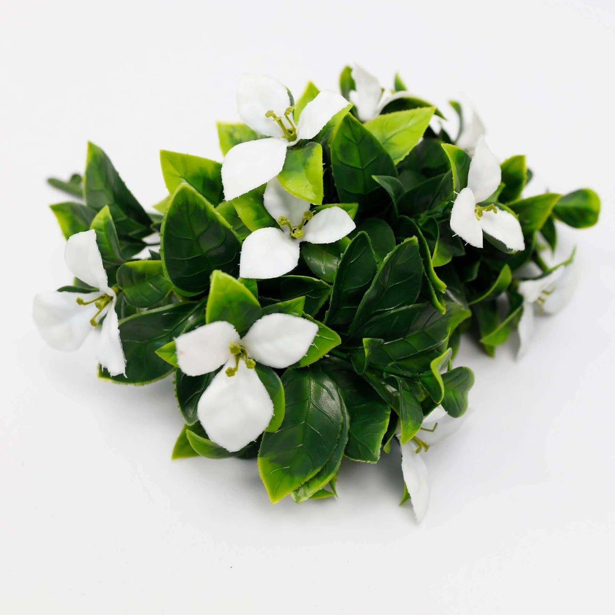 Artificial white Bougainvillea flower stem, 12 inches, UV resistant for living walls, by Designer Plants USA.