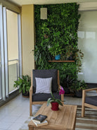 Wild Tropics artificial vertical garden panel by Designer Plants USA, UV resistant green wall for indoor or outdoor living walls.