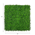 Small sample of Designer Plants USA Bright Boxwood Green artificial wall panel showing lush, vibrant greenery with UV-resistant surface.