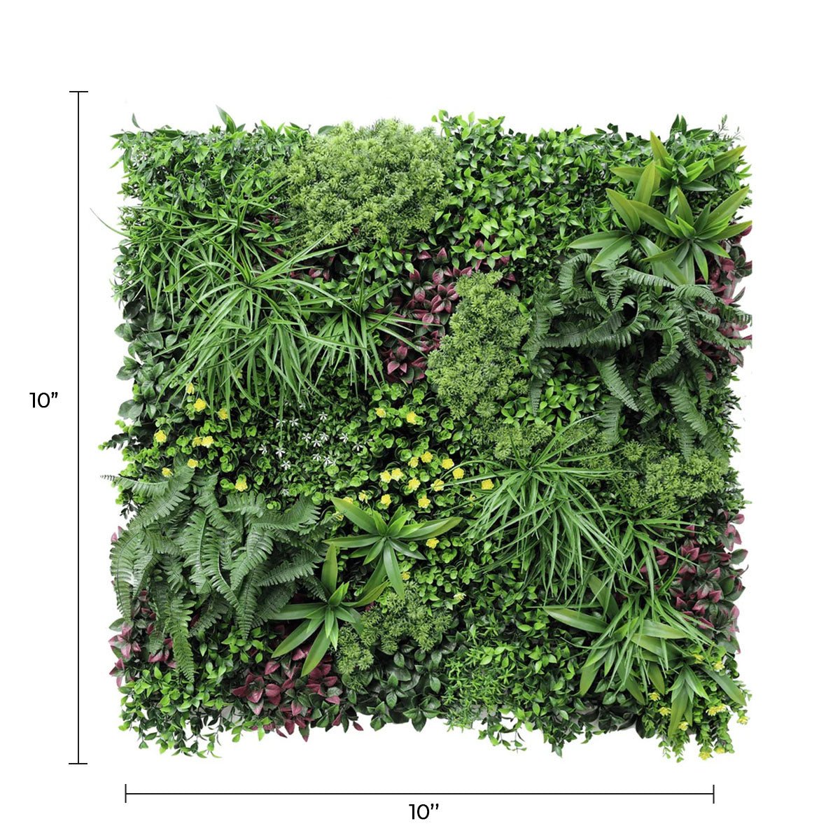Small sample of Designer Plants USA Country Fern vertical garden panel, showcasing lush green artificial foliage for indoor or outdoor use.