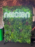 Small sample of Designer Plants USA Country Fern vertical garden panel with LED signage, suitable for event stand decoration.