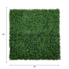 Small sample of Designer Plants USA dark boxwood green artificial wall panel showing lush, dense greenery with UV-resistant finish.