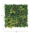 Small sample panel of Designer Plants USA Green Meadows artificial vertical garden with lush green foliage, UV-resistant for outdoor use.